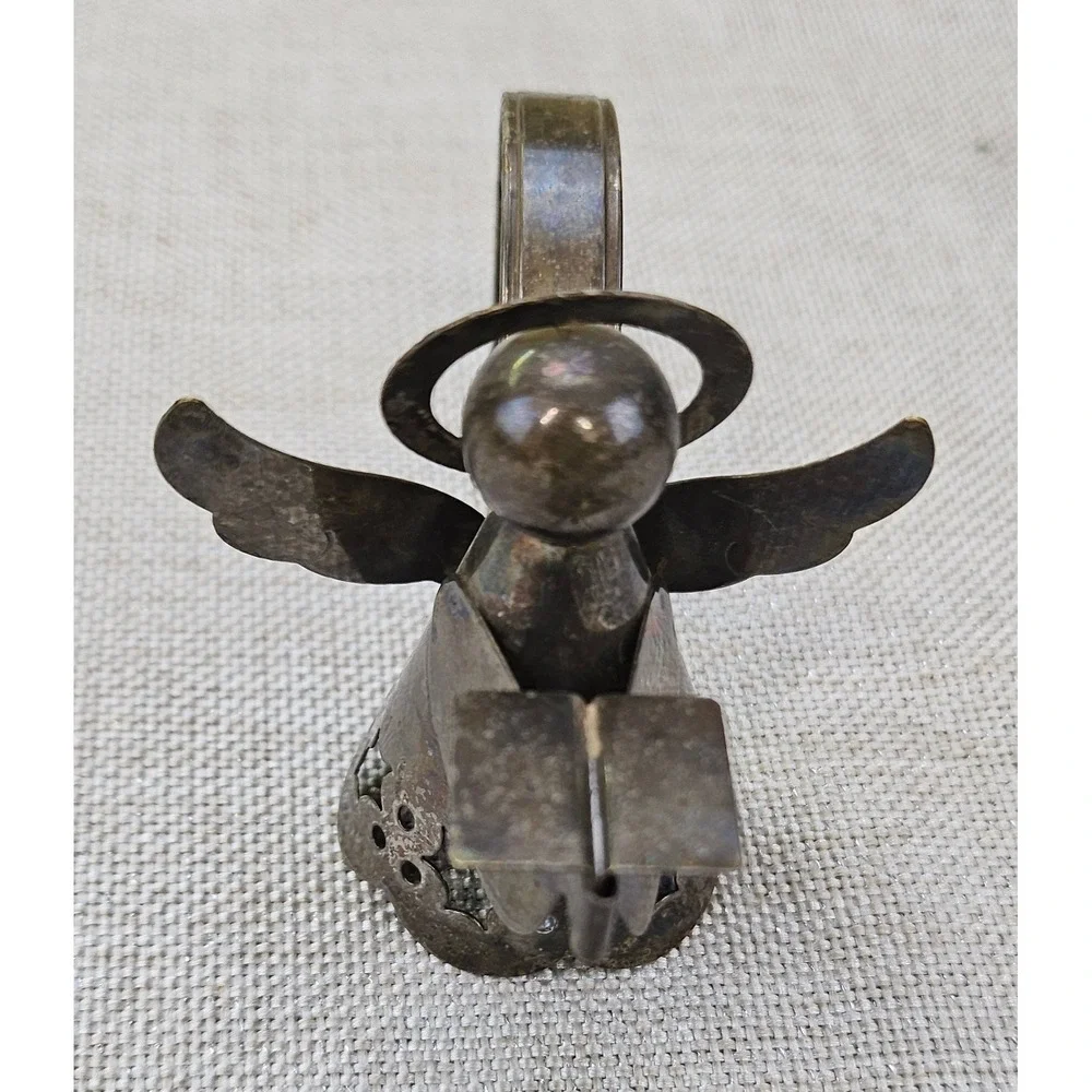 Angel Napkin Rings Set of 6 Silver Tone Vintage Trumpeting Holiday Christmas